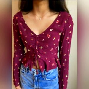 Forever 21 Floral Crop Top S NWOT